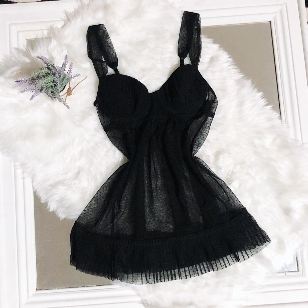 SOLD❤️ 
Gilligan & O’Malley Black Underwire Mesh Mini Slip Dress - Picture 6 of 6